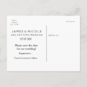Mint & Black SAVE THE DATE moderne script ansichtk Aankondigingskaart (Achterkant)