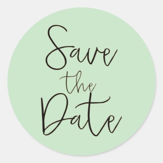 Mint & Black Script Type SAVE THE DATE Sticker (Voorkant)