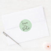 Mint & Black Script Type SAVE THE DATE Sticker (Envelop)