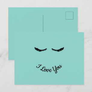 Mint Black Wimpers Glam Gepersonaliseerd Briefkaart