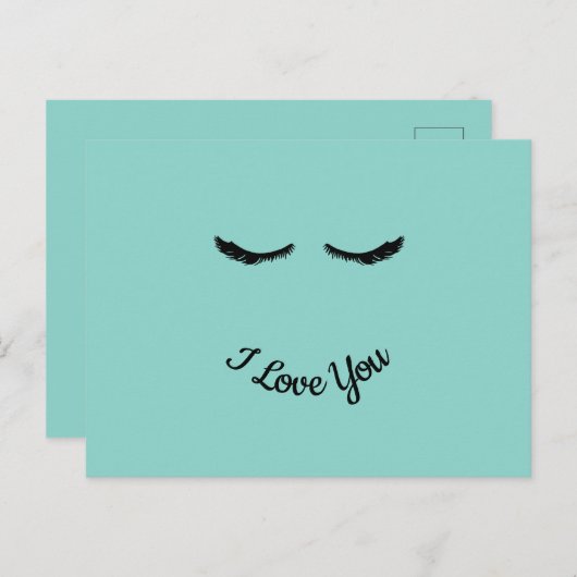 Mint Black Wimpers Glam Gepersonaliseerd Briefkaart (Voorkant / Achterkant)
