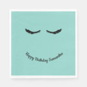 Mint Black Wimpers Glam Verjaardag Servet (Voorkant)