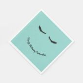 Mint Black Wimpers Glam Verjaardag Servet (Hoek)