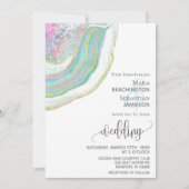 *~* Mint Blauw Goud Glitter Agaat AR5 bruiloft Kaart (Voorkant)