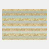 Mint Blauw Goud Strepen Kerstbomen Sparkle Inpakpapier Vel (Voorkant 2)