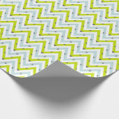 Mint Blauw & Groen Chevron geometrisch patroon Cadeaupapier (Hoek)