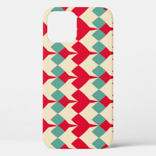 Mint blauw, rode harten tegel patroon. Case-Mate iPhone case