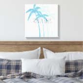 Mint blauw tropische palmbomen Ombre Canvas Afdruk (Insitu (Slaapkamer))
