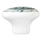 Mint Blauw & Wit Water Drop Teardrop Badkamer Keramische Knop (Zijkant)