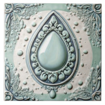 Mint Blauw & Wit Water Drop Teardrop Badkamer