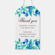 Mint blauwe bruiloft dank u. bosbes