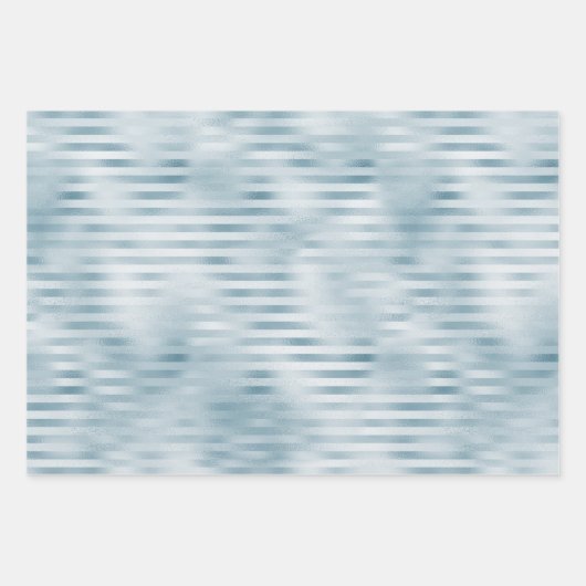 Mint Blauwe Champagne Gouden Strepen Inpakpapier Vel (Voorkant 3)