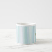 Mint Blauwe Pinstripe Mok – Aangepaste Initiaal & (Voorkant)