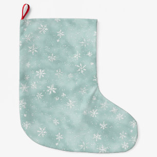 Mint Blauwe Sneeuwvlokken Kerst Grote Kerstsok