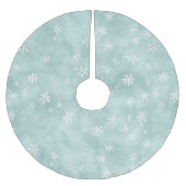Mint Blauwe Sneeuwvlokken Kerst Kerstboom Rok (Voorkant)