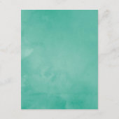 Mint & Blauwe Waterverf Boho Bruiloft Gast Details Informatiekaartje (Achterkant)