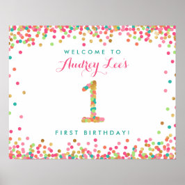 Mint Blauwgroen Gold 1 jaar Welkomstwoord Poster