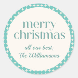  Mint Blauwgroen Groene Geometrische Stippen Aange Ronde Sticker