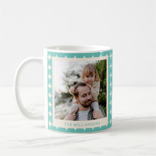 Mint Blauwgroen Groene Geometrische Stippen Foto Koffiemok