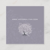 Mint Blauwgroen Heart Leaf Tree Boho Floral and Fe Vierkante Visitekaartje (Achterkant)