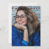 Mint & Blauwgroen Retro Arch Photo Afstuderen Kaart (Achterkant)