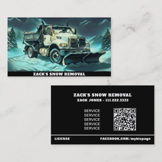 *~* Mint Blauwgroen Sneeuw Verwijdering Sneeuwploe Visitekaartje (Voorkant / Achterkant)