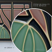 Mint Bloem Midden-Eeuw Symmetrie Kunst en Ambachte Tegeltje