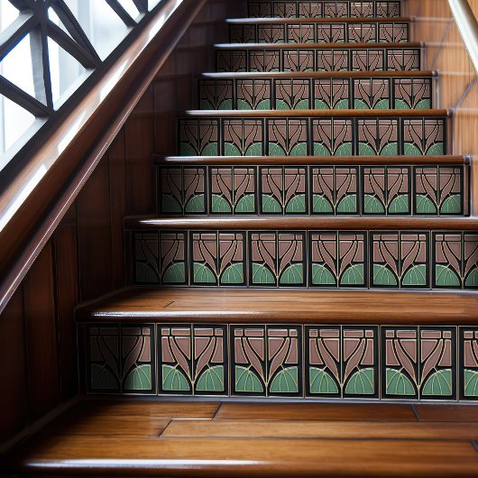 Mint Bloem Midden-Eeuw Symmetrie Kunst en Ambachte Tegeltje