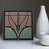 Mint Bloem Midden-Eeuw Symmetrie Kunst en Ambachte Tegeltje