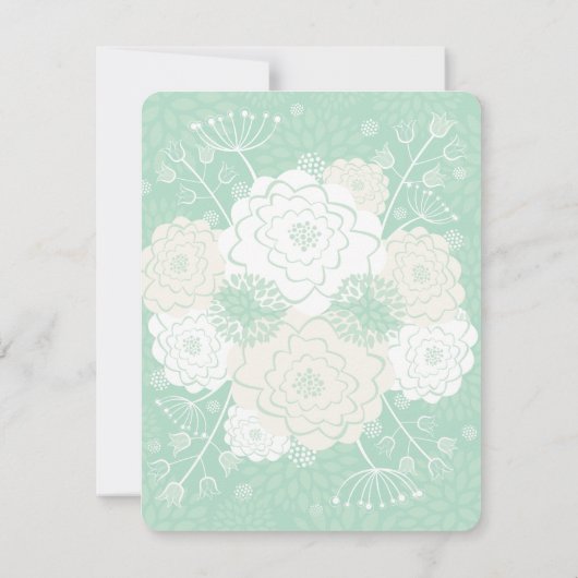 Mint Blooms Mason Jar bruiloft bedankkaart Kaart (Achterkant)