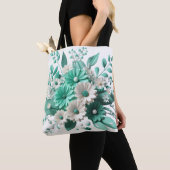 Mint Blossom Elegance Floral Charm tote bag (Dichtbij)