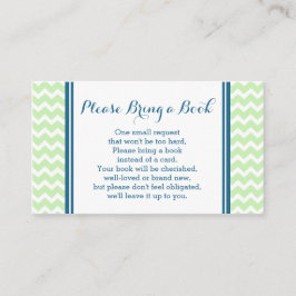 Mint Blue Chevron Baby shower Boek Aanvraag Kaart
