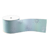 Mint Blue Christmas Snowflakes Grosgrain Lint (Spoel)