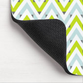 Mint Blue en Green Chevron Geometric Pattern Muismat (Hoek)