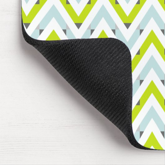 Mint Blue en Green Chevron Geometric Pattern Muismat (Hoek)