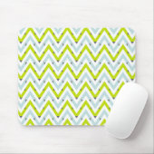 Mint Blue en Green Chevron Geometric Pattern Muismat (Met muis)