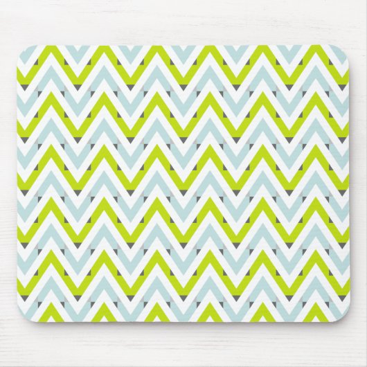 Mint Blue en Green Chevron Geometric Pattern Muismat (Voorkant)