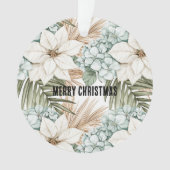 Mint Blue Floral Tropical Coast Beach Christmas Ornament (voorkant)