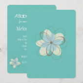 Mint Blue Flowers Baby shower Kaart (Voorkant / Achterkant)