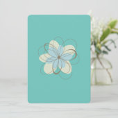 Mint Blue Flowers Baby shower Kaart (Staand voorkant)