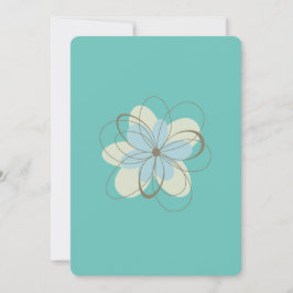 Mint Blue Flowers Baby shower Kaart