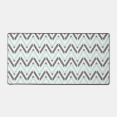 Mint Blue Grey White Geometric Chevron Pattern Bureaumat (Voorkant)