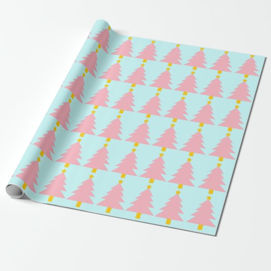 Mint Blue, kerstboom Cadeaupapier (Uitgerold)