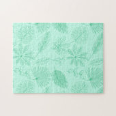 Mint Blue Leaves Pattern Legpuzzel (Horizontaal)