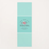 Mint Blue Monogram Beste mama ooit op maat Yogamat (Voorkant)