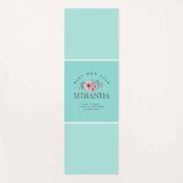 Mint Blue Monogram Beste mama ooit op maat Yogamat