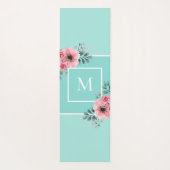 Mint Blue Monogram Beste mama ooit op maat Yogamat (Achterkant)