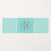 Mint Blue Monogram Beste mama ooit op maat Yogamat (Voorkant (horizontaal))