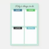 Mint Blue Naam toevoegen Georganiseerde activiteit Post-it® Notes (Voorkant)