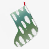 Mint Blue Ombre Feathers Grote Kerstsok (Achterkant (Hangend))